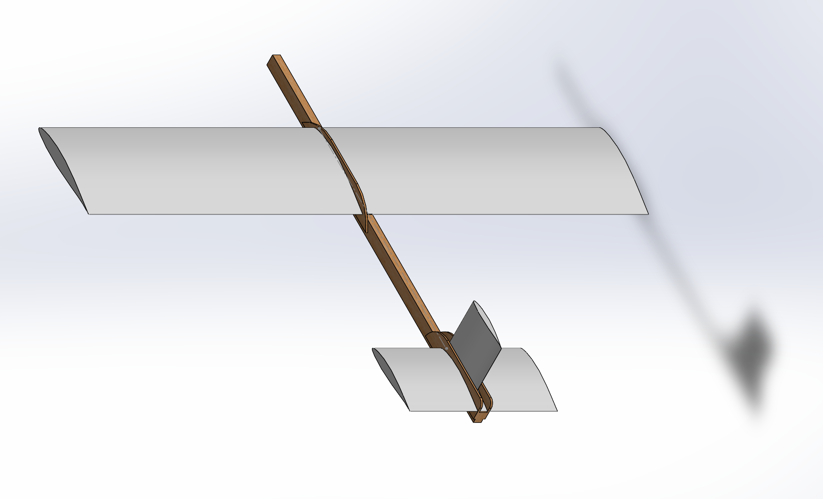 CAD of 3-foot wingspan glider on SolidWorks